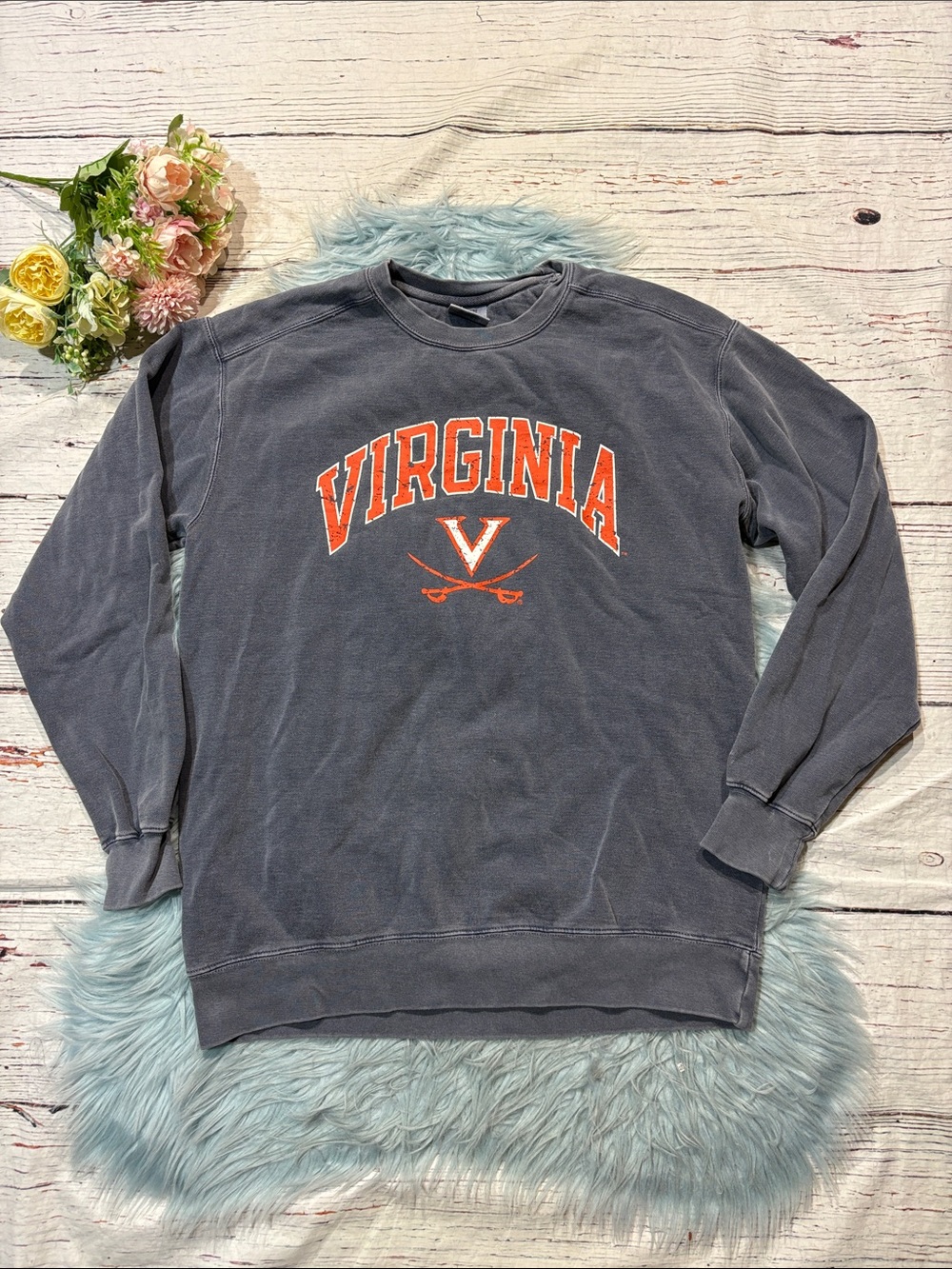 Comfort Colors University of Virginia Volunteers Crewneck Stonewash Sweatshirt